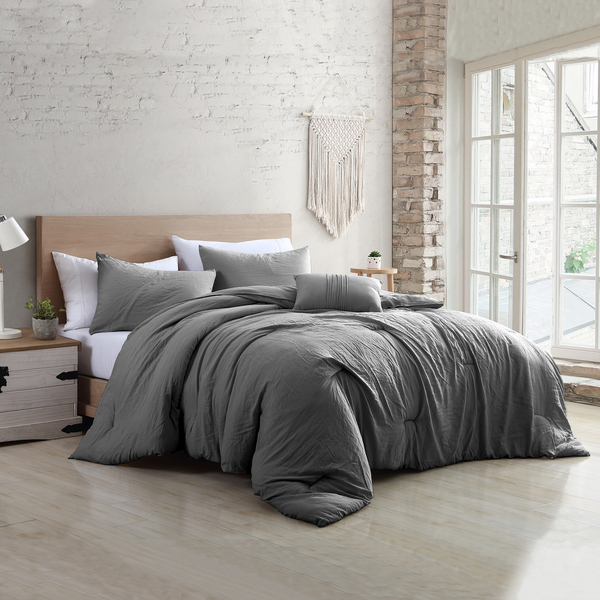 Modern Threads Modern Threads 4-Piece garment-washed comforter set Beck Grey King 3MLTICSE-BGY-KG